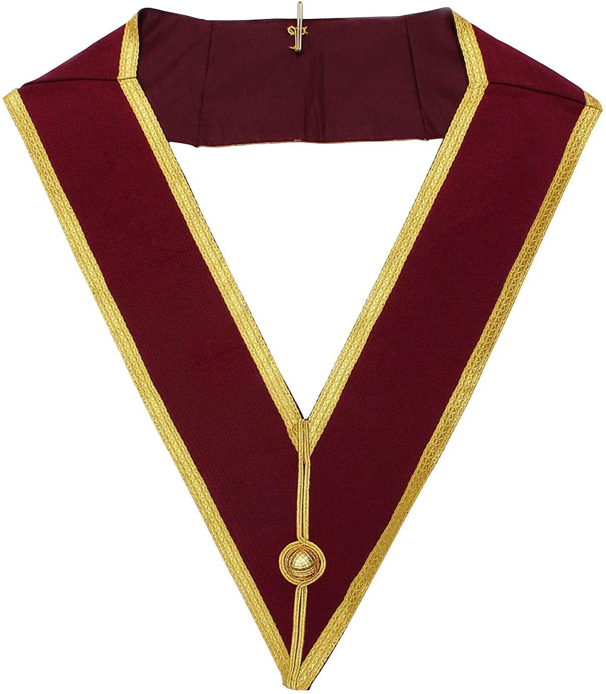 BRICKS MASONS Grand Officers English Collar - Maroon with Gold Braid