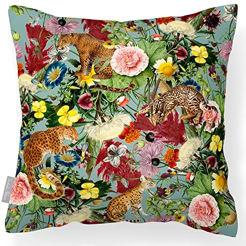 Image of Izabela Peters Waterproof Outdoor Cushion, 43 cm - Junglescape Blue Surf Garden Furniture Seat Cushions
