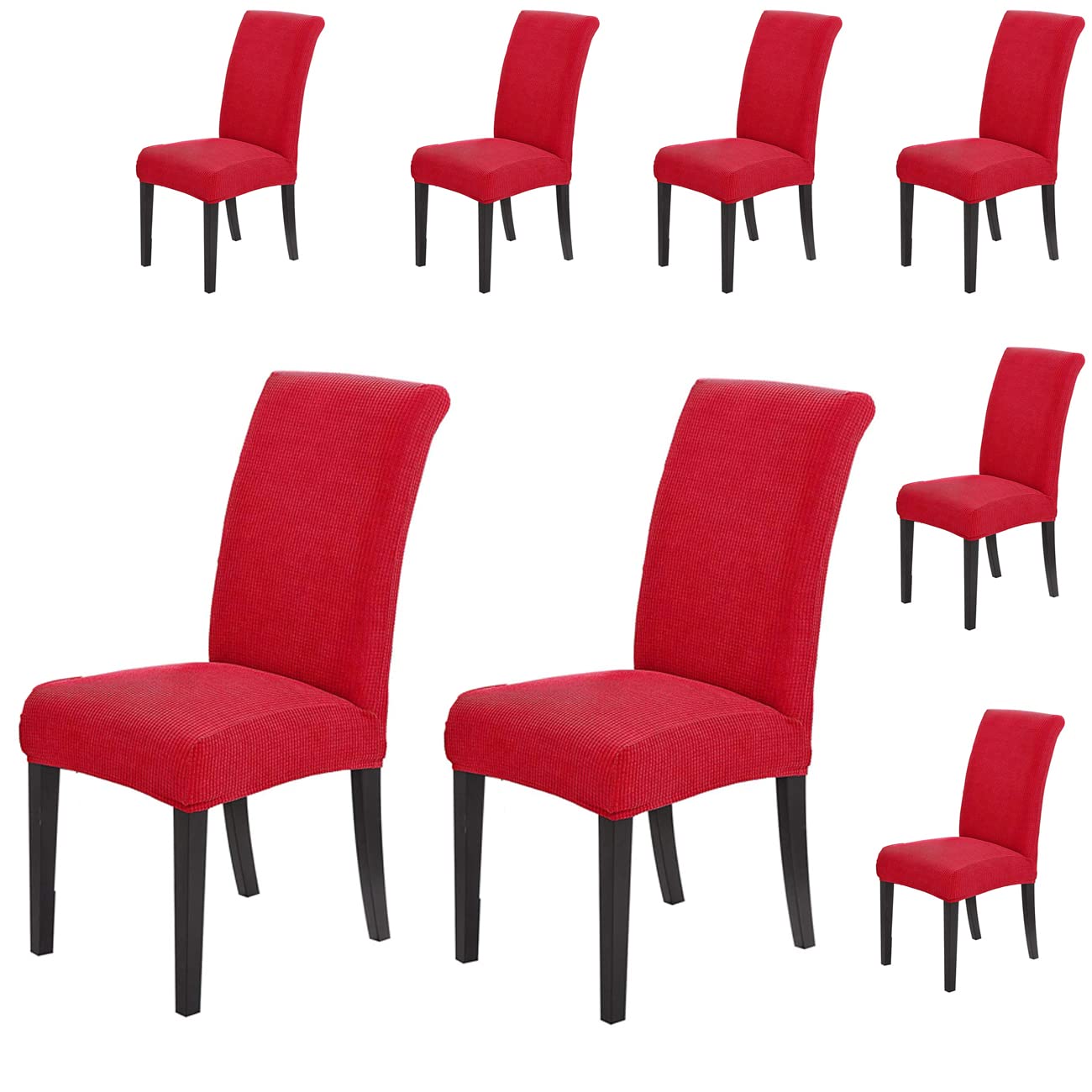 Styleys Dining Chair Cover Slipcovers, Jacquard Chair Seat Protector Removable Washable Spandex Kitchen Chair Covers for Dining Room, Set of 8, Ruby, JLMC02 (B09ZYLWTVF) Amazon Price History, Amazon Price Tracker
