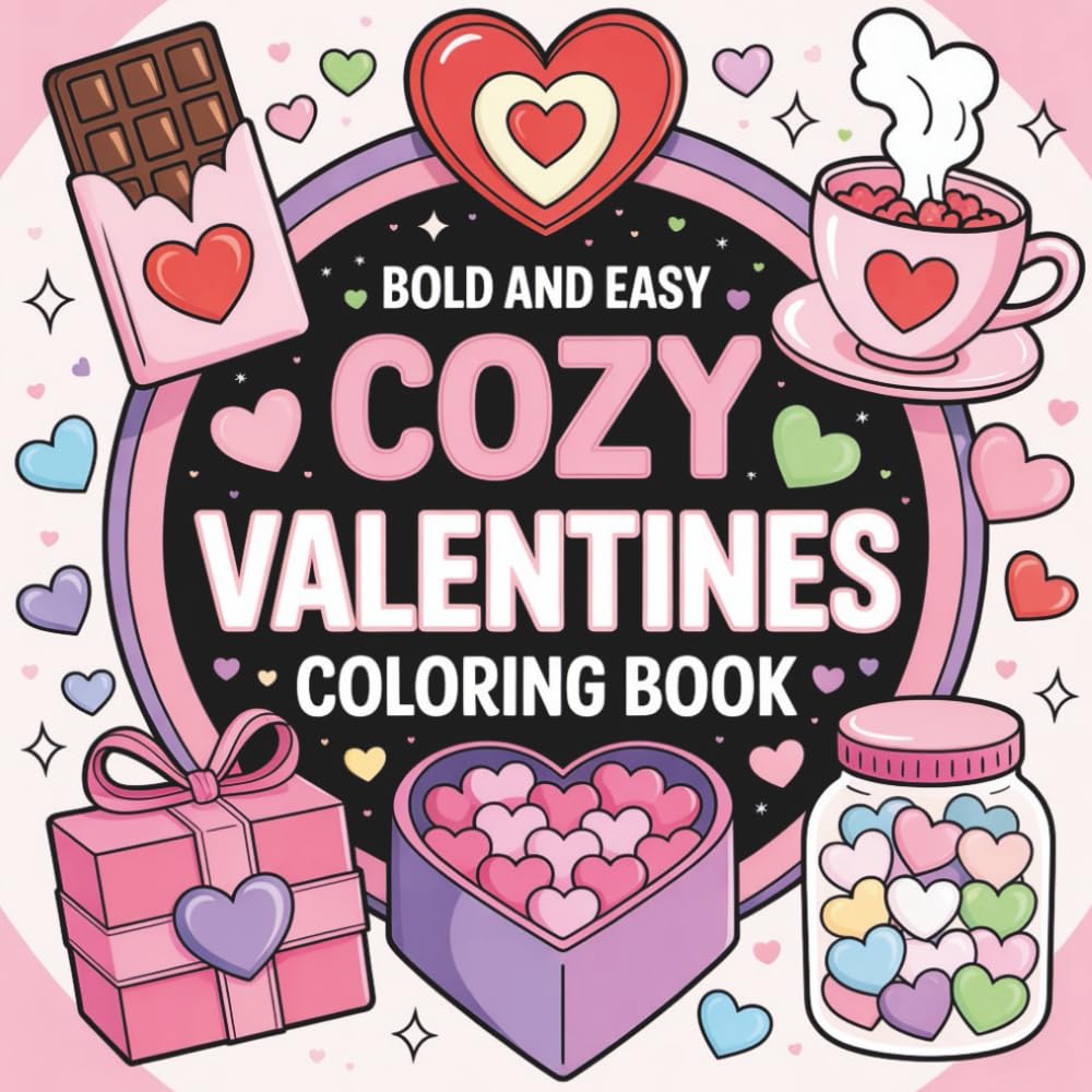 Cozy Valentines Coloring Book: 40 Cozy Valentine’s Day Pages for Relaxation & Self-Care