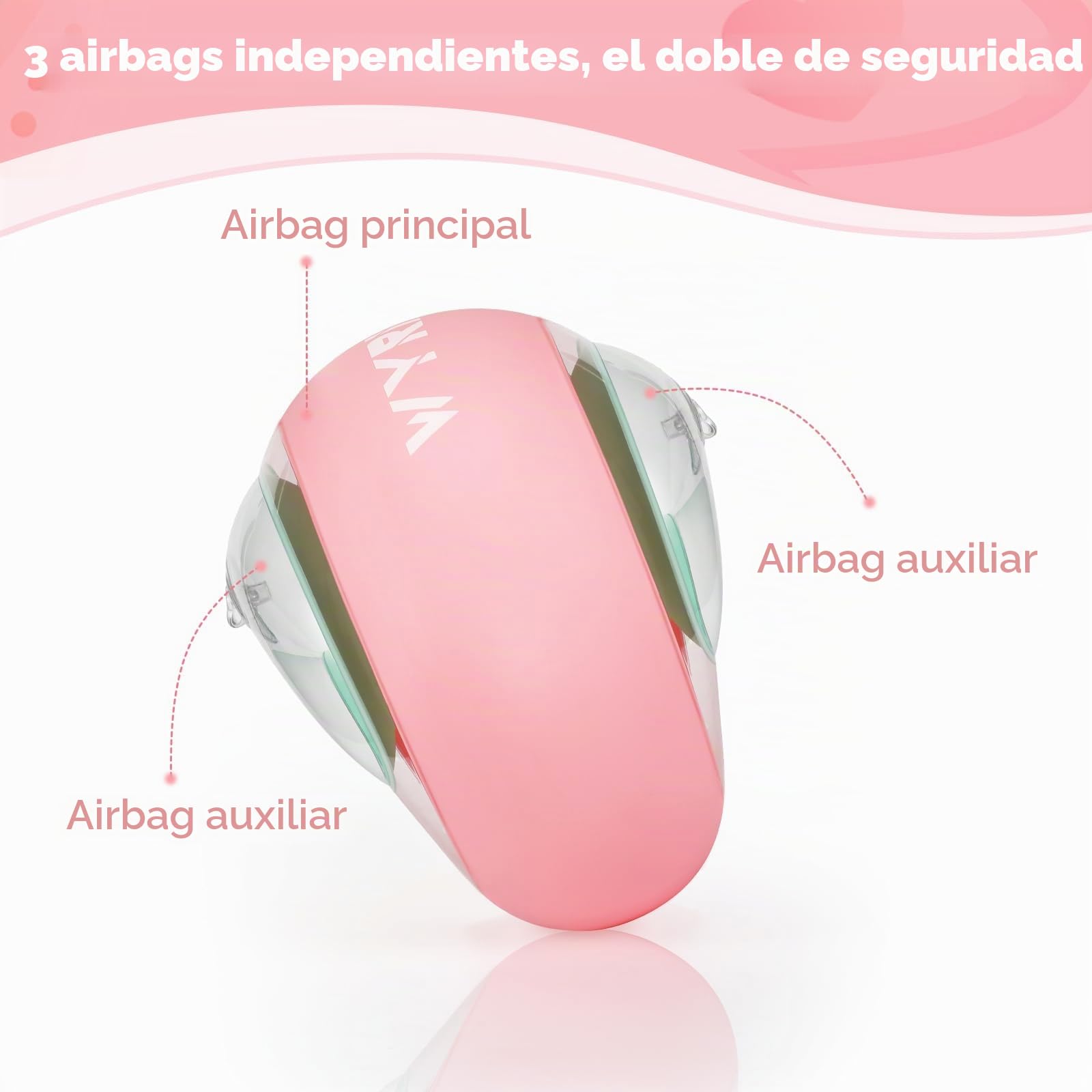 WYRIAZA Manguitos Piscina Niño, Manguitos Bebe 1-6 Años, 6-20Kgs| Manguitos con 3 Airbags Independientes Rosa