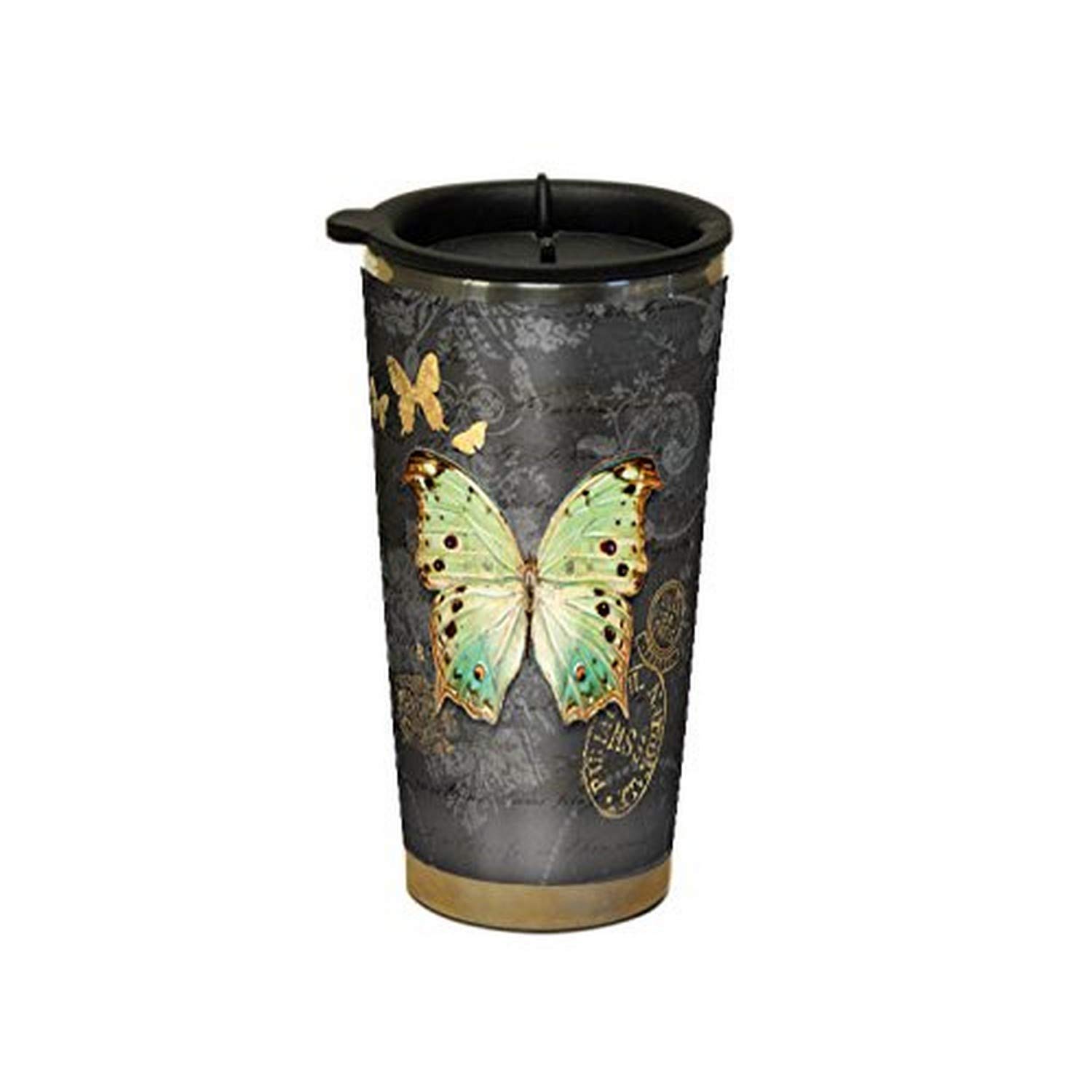 Lang 2118060 Gilded Butterfly Traveler Mug by Chad Barrett, Assorted