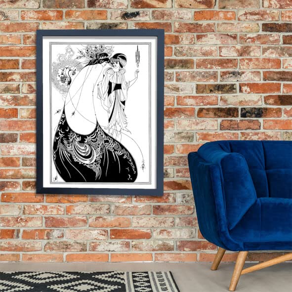 Jupe de paon Salomé Aubrey Beardsley impression d'art encadrée mat