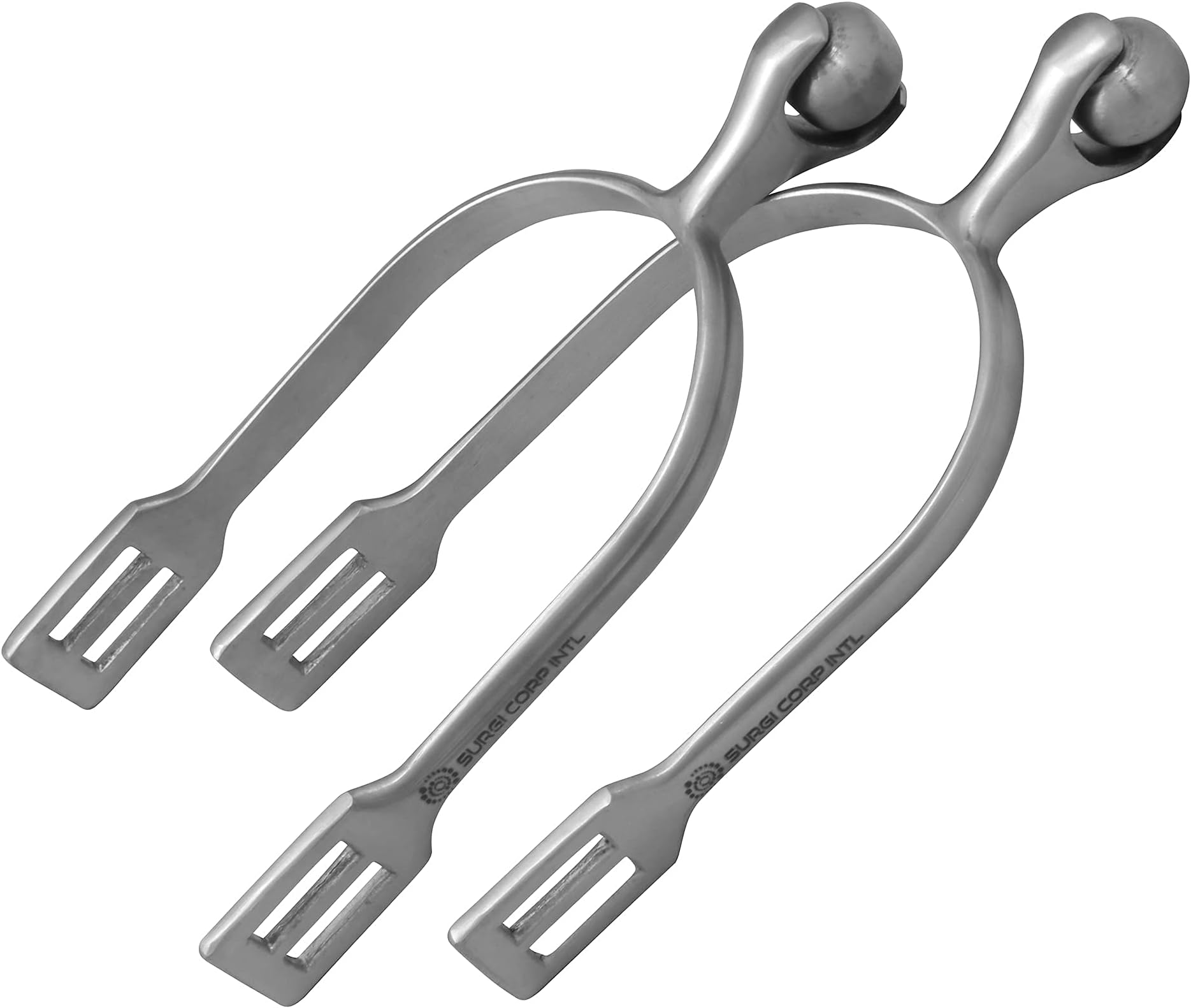Surgi Corp Intl Horse Spurs Smooth Roller Ball - 30mm Neck size Ladies Horse Riding