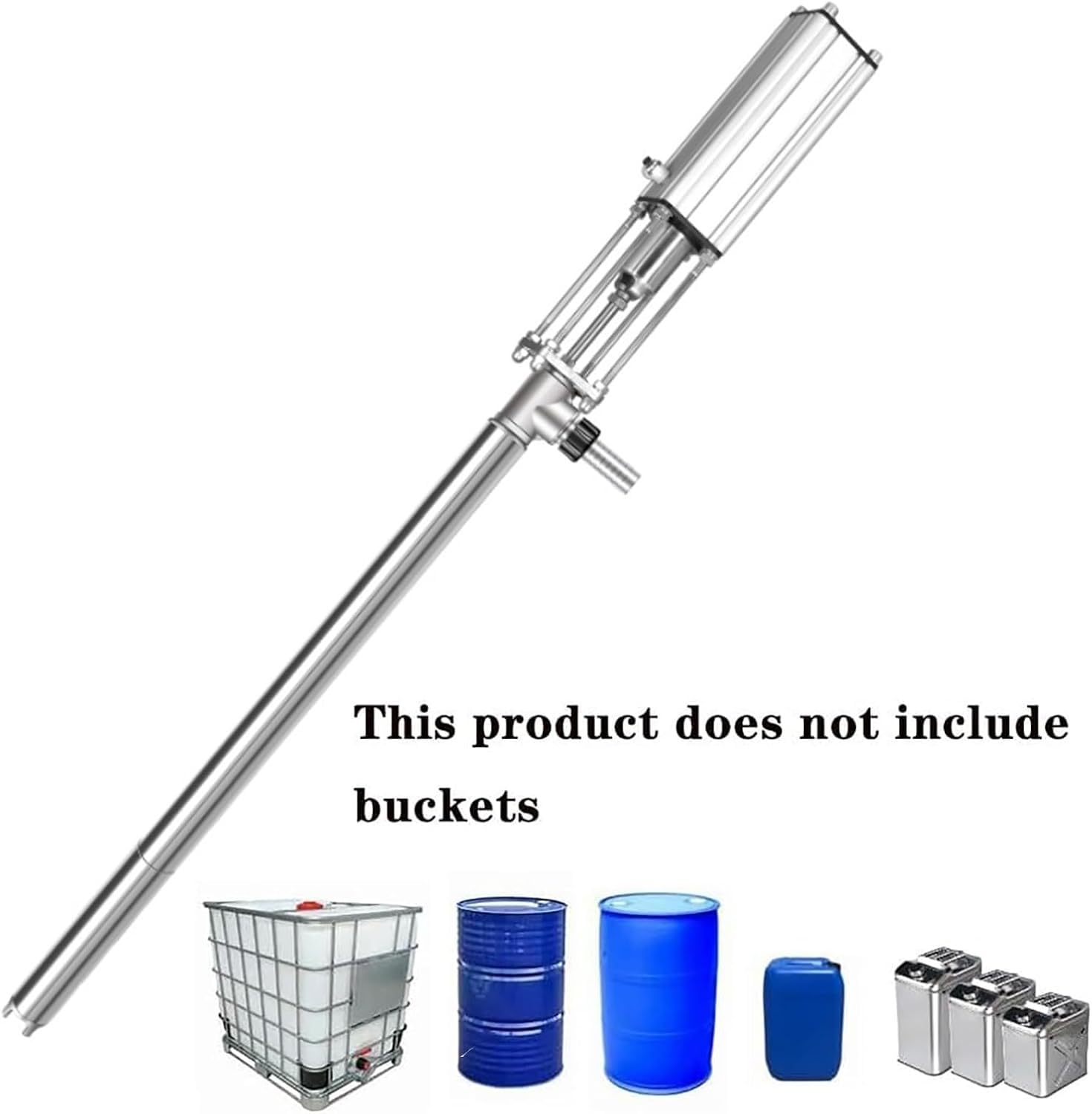 Bomba química neumática – Bomba de pistón de acero inoxidable para líquidos viscosos de alta temperatura, caudal: 10 l/min, presión de trabajo: 0,8 MPa, diámetro de salida: 25/32 mm