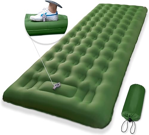 Miniatura 8 de MEETPEAK Alfombrilla de dormir inflable extra gruesa de 5 pulgadas para campamento ultraligera compacta bomba de pie integrada para senderismo
