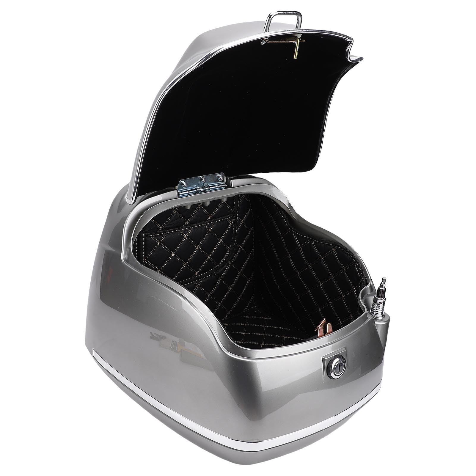 Bauletto per Moto Classica con Serratura e Chiave 38L retrò Universale Adatto per Bici Elettriche (Luna d'argento)