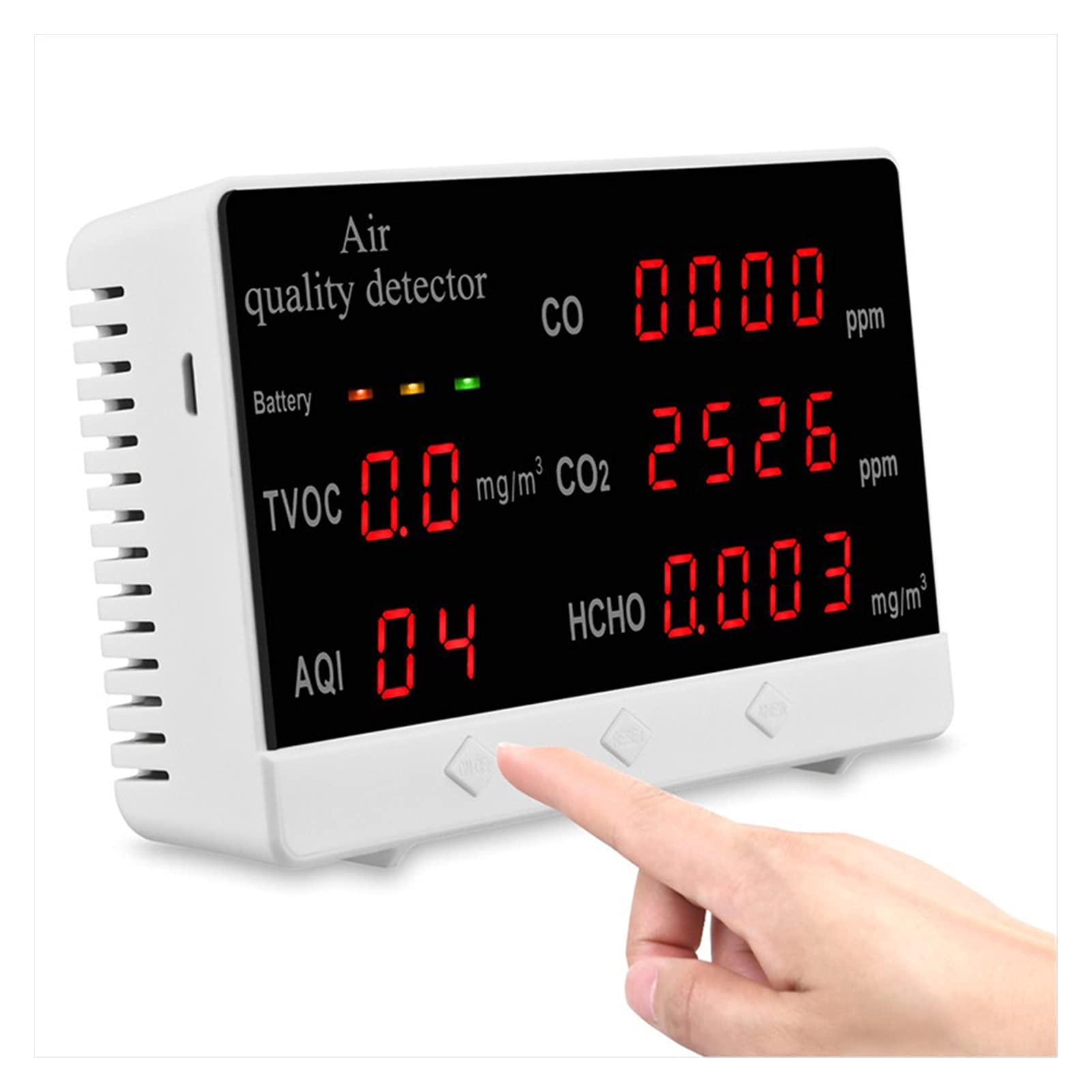 Llawqsm One Color Gas Detector, Co2 Carbon Dioxide Detector Formaldehyde Tvoc Air Quality