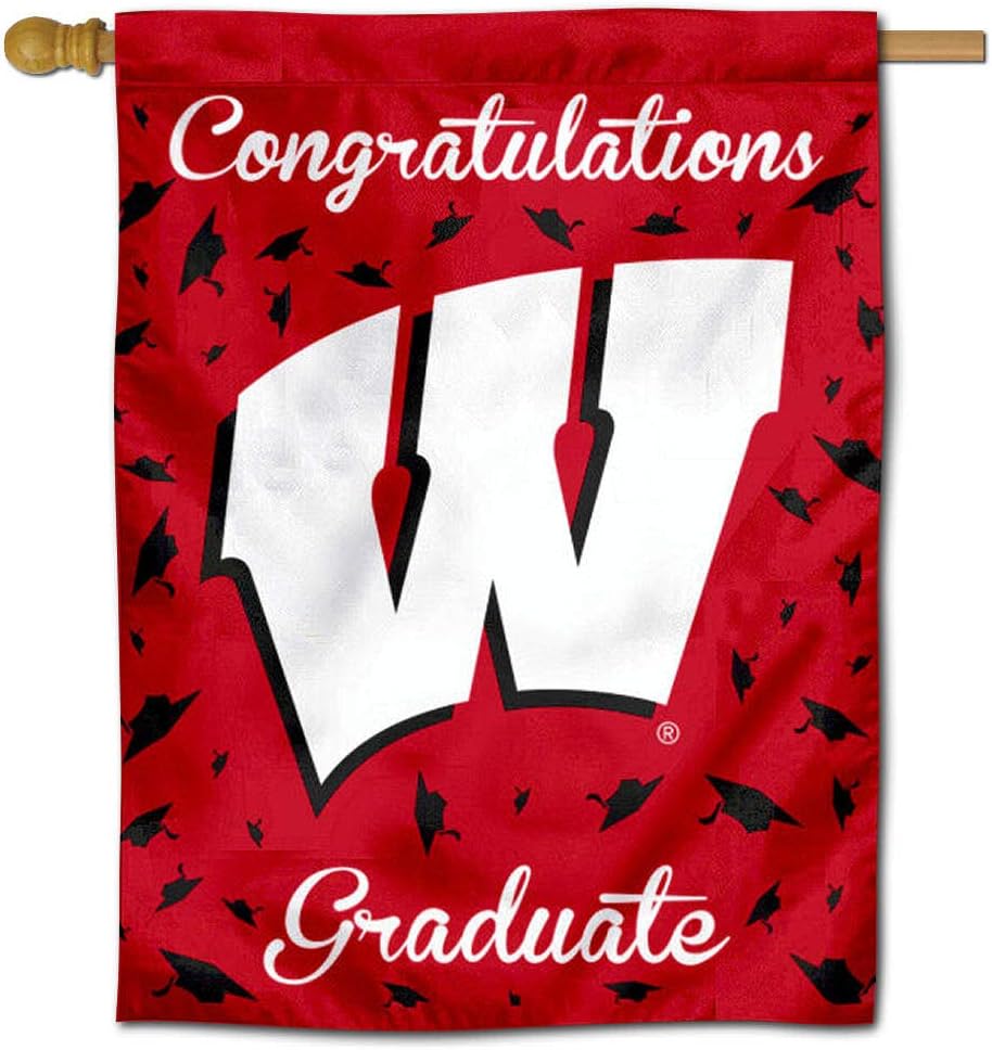 Wisconsin Badgers Graduation Gift Banner Flag