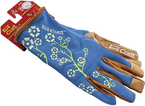 Tork Craft Ladies Slim Fit Garden Gloves, Small, Blue