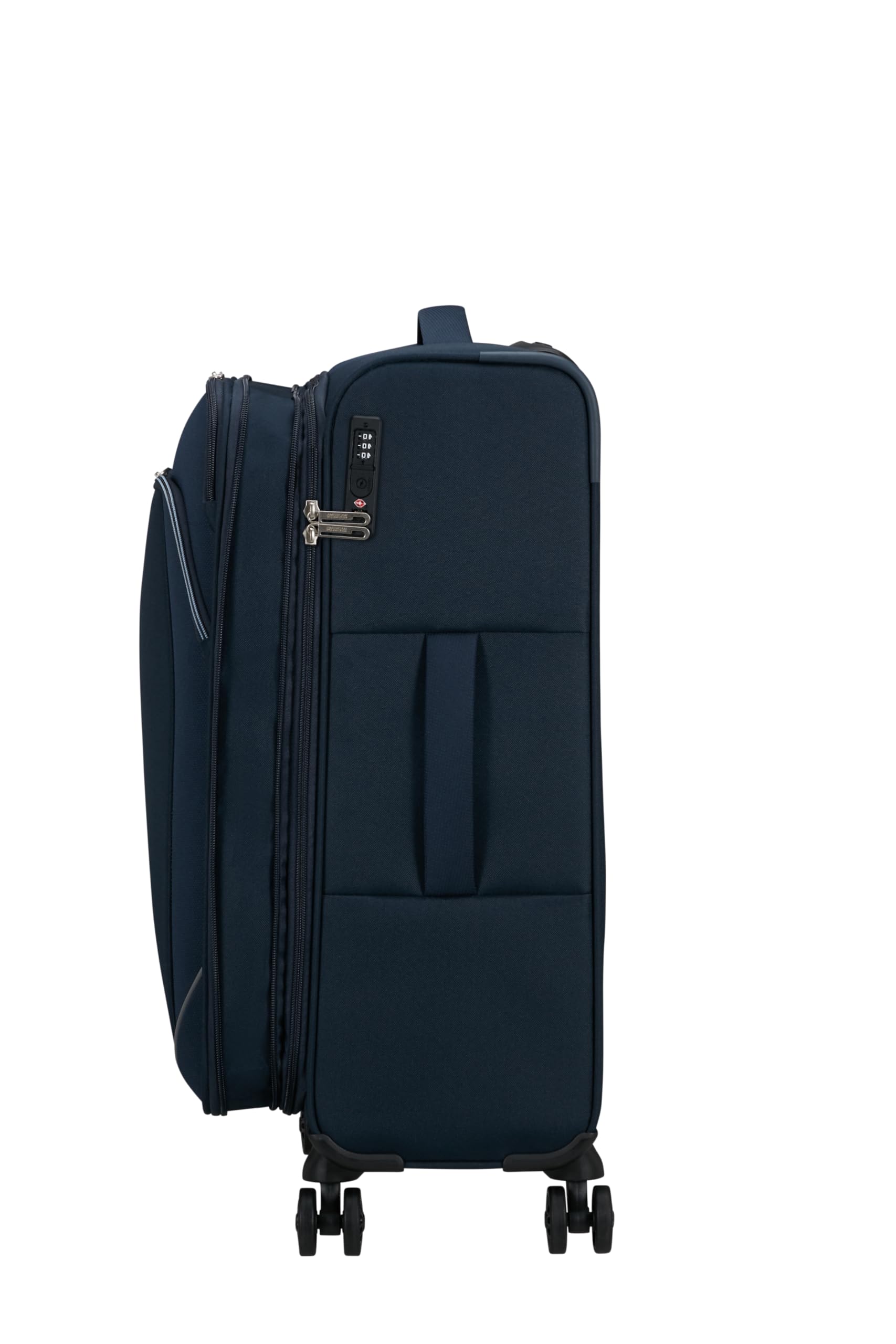 American Tourister Poproll - 3-czesciowy zestaw walizek miekkich (Bagaz podreczny, Srednia, Duza), Lekki - Niebieski (Navy)