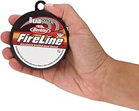 Vista 6 de The Beadsmith Fireline by Berkley - Hilo trenzado microfusionado - Prueba de 4 libras, diámetro de 005"/.12mm, carrete de 50 yardas, color cristal