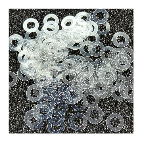 jiuxinyun Arandela transparente de plástico fino de PVC duro suave tornillo de aislamiento de junta a prueba de golpes y fugas M2 M2.5 M3 M4 M5 M6 M8 M10 M12 (Color : Soft, Size : M5x10x0.5mm(100pcs