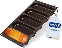 Vista 8 de LURCH Molde para bollos para perros calientes Molde de silicona antiadherente flexible para hornear Bandeja de pan, rollos, pasteles y Eclair