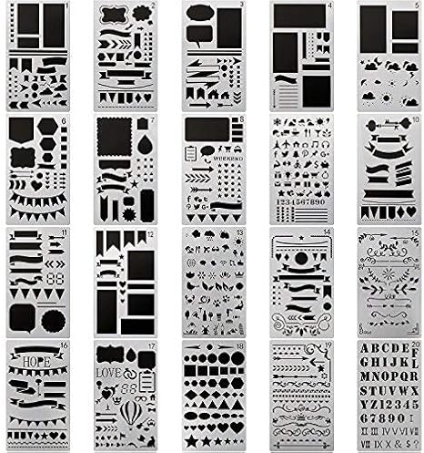 Amazon Inibud ステンシルシート スクラップブッキング ステンシルプレート テンプレート スクラップブック アルバム デコレーション 異なる枚セット スクラップブッキング用品 通販