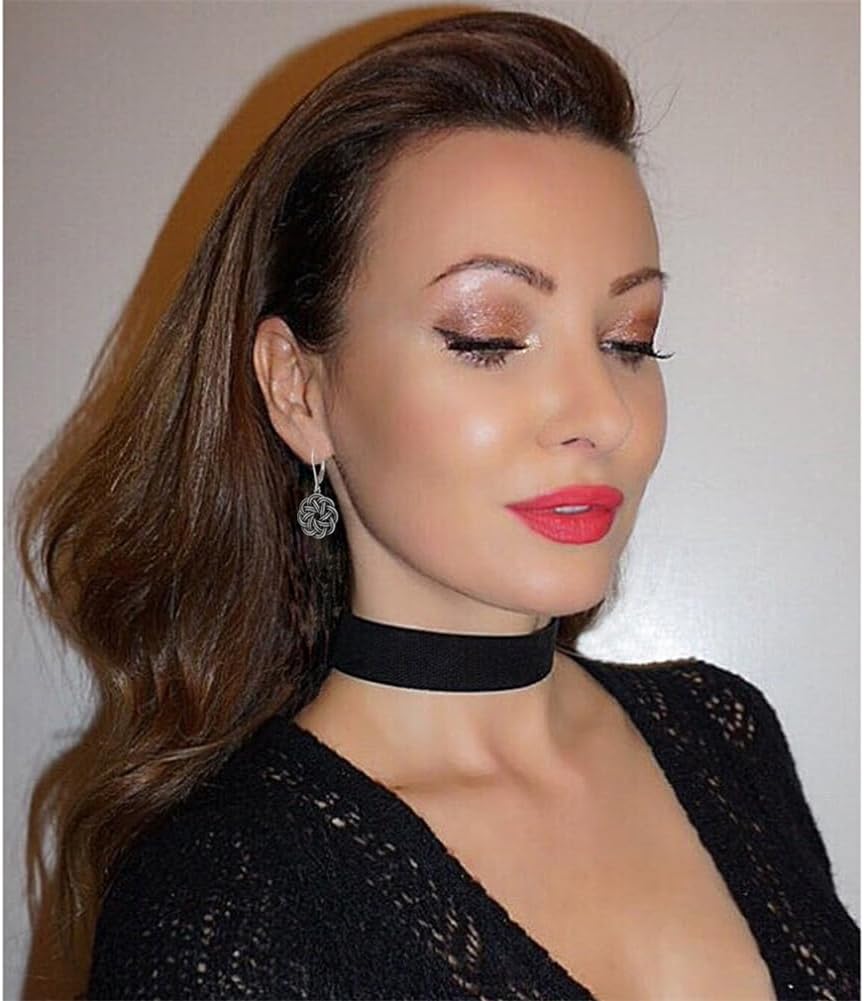 925 Sterling Silver Dangle Drop Earrings for Women, 14K Gold Trendy Celtic Knot Leverback Dangle Earrings, Lightweight Hypoallergenic Jewelry - Image 3