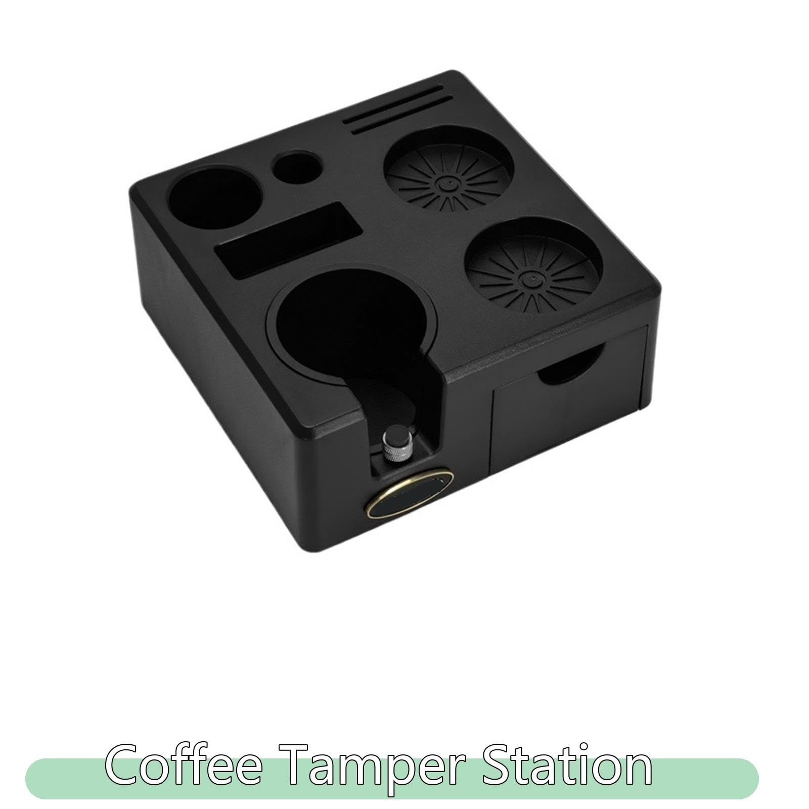 Tamper De Café Expreso, Soporte for Portafiltro De Estación De Apisonamiento De Café 51 Mm 54 Mm 57 58 Mm, Compatible Con De Longhi, Compatible Con Breville(57mm Black)