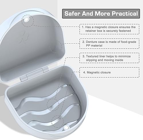 Miniatura 3 de Estuche de retenedores y dentaduras BVN Estuche dental ortodóntico, estuche delgado para aparatos ortodónticos, estuche para protector bucal,
