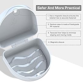 Retainer Case Denture Case: BVN Orthodontic Dental Case, Slim Braces Case, Mouth Guard Case, Denture Box, Teeth Aligner Case, Night Guard Case Container Storage Holder White
