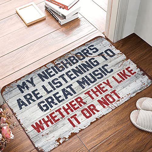 OMNISTRY Summer Floor Mat My Neighbors Are Listening To Great Music Rug Gamers Accessories Floor Mats For Home Entrance(50X80CM)