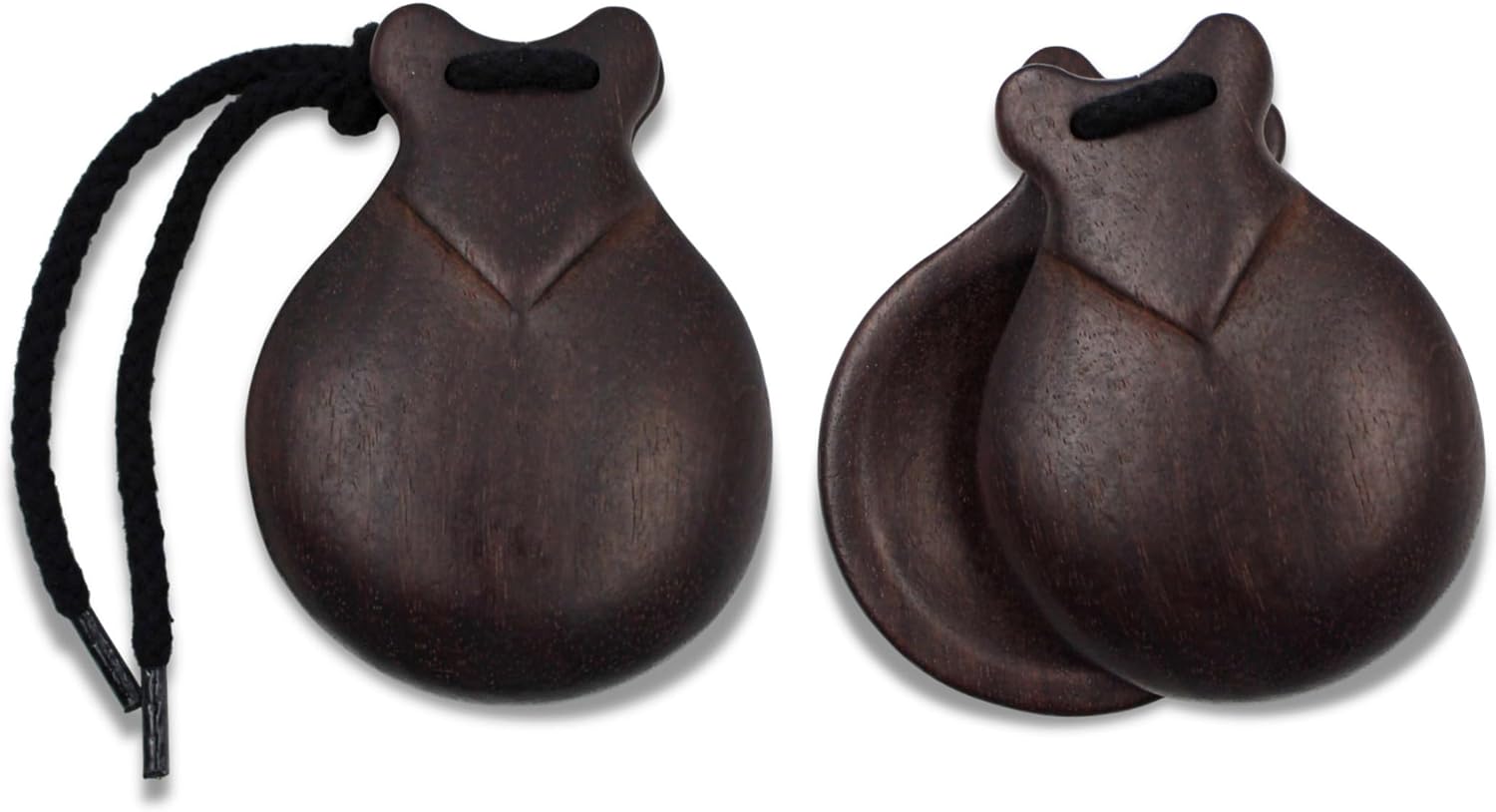 Professional Flamenco Jale Spanish Castanets - Palo Santo Hardwood, Dark Brown Finish, Authentic Sound, Made in Spain for Performances & Advanced Dancers