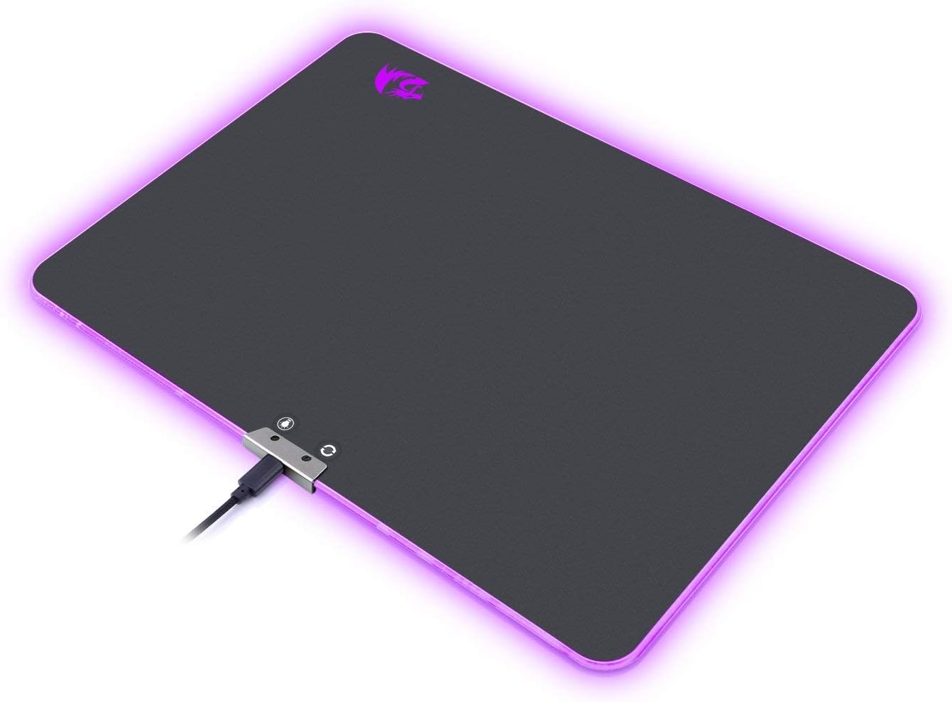 Redragon P010 Gaming Mouse Pad, RGB LED Lighting Effects, Wired, Hard Non-Slip Rubber Low Friction Surface Mouse Mat for MMO Computer Windows PC Gamers (13.8 x 9.8 Inch)