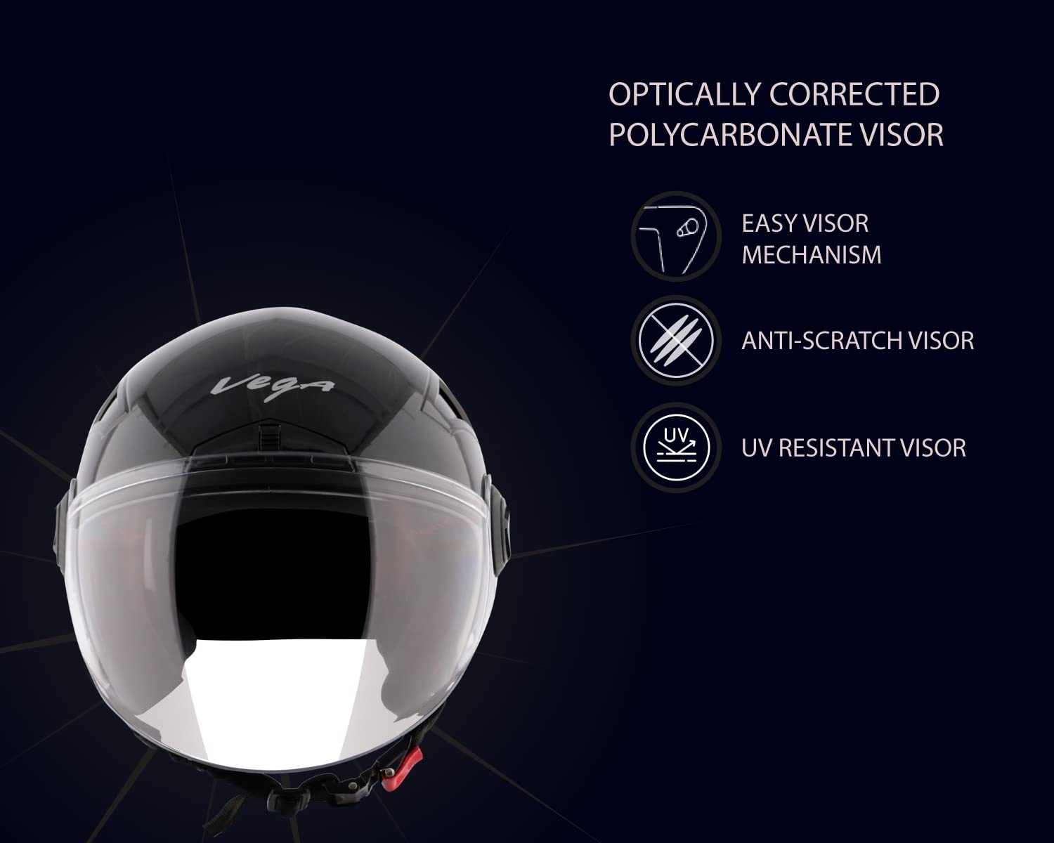 Vega Blaze Dx Black Helmet-L - Image 2 thumbnail