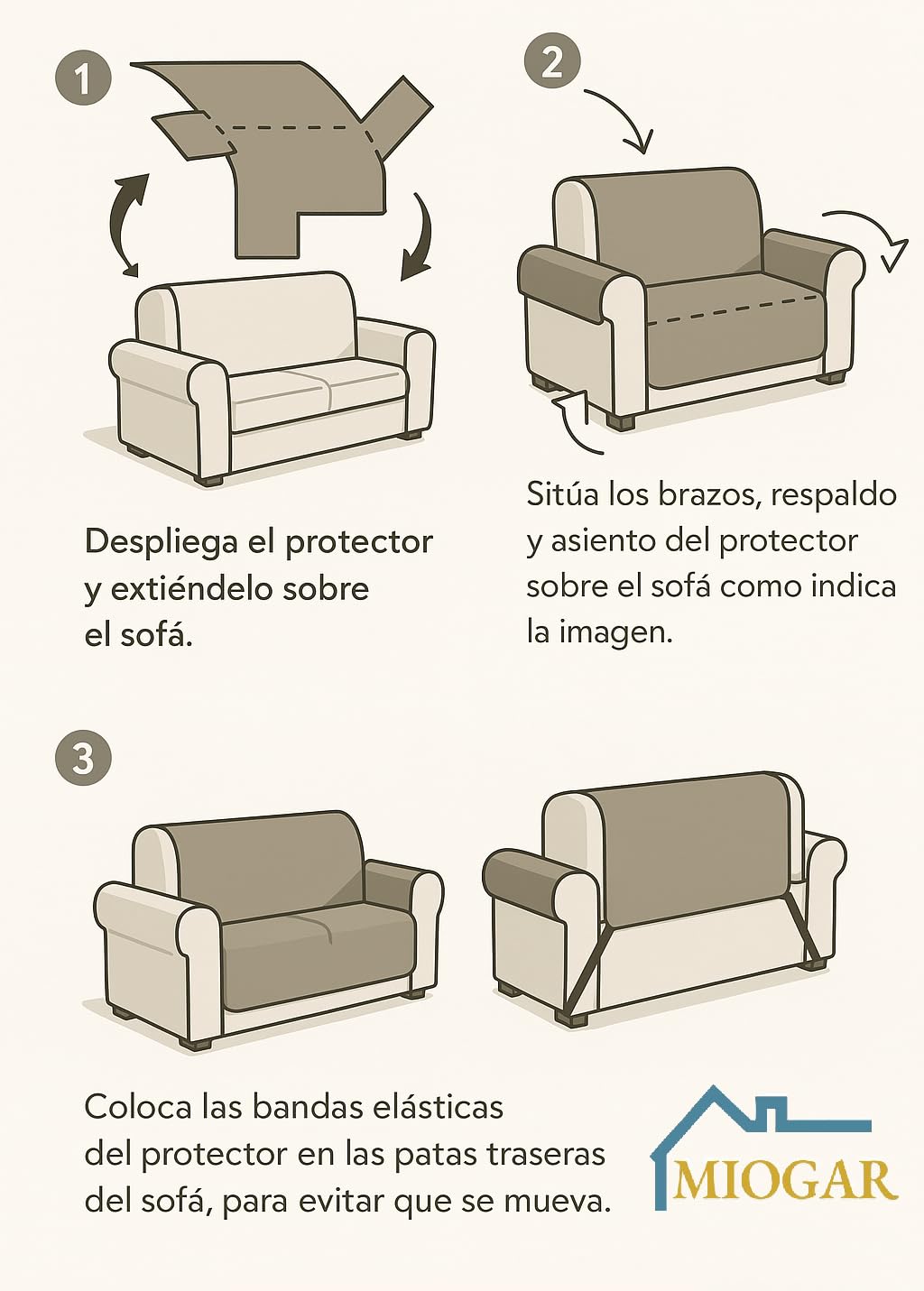 Funda Sofá Chaise Long - Válida Tanto para Cheslong Derecho como Izquierdo. Cubre Sofá Chaise Longue Reversible Protector Lavable contra Manchas y Arañazos, Mascotas y Niños. Hecho en España