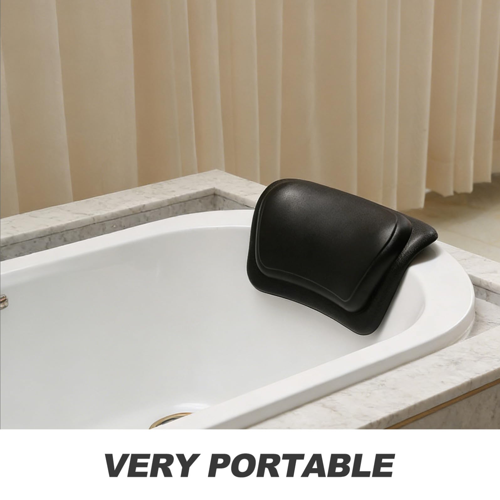TOYANDONA Cuscino Cervicale per Vasca da Bagno con Ventose Antiscivolo 325x190x41mm, Poggiatesta Ergonomico e Lavabile, Accessorio Spa per Relax Donna e Benessere Bagno