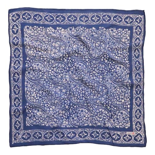 Handmade Batik Bandana - Cotton - Blue Stone, Lightweight 100% Soft Cotton Gift Woman Man Scarf Neckerchief, Head Wrap Cover (Stone)2