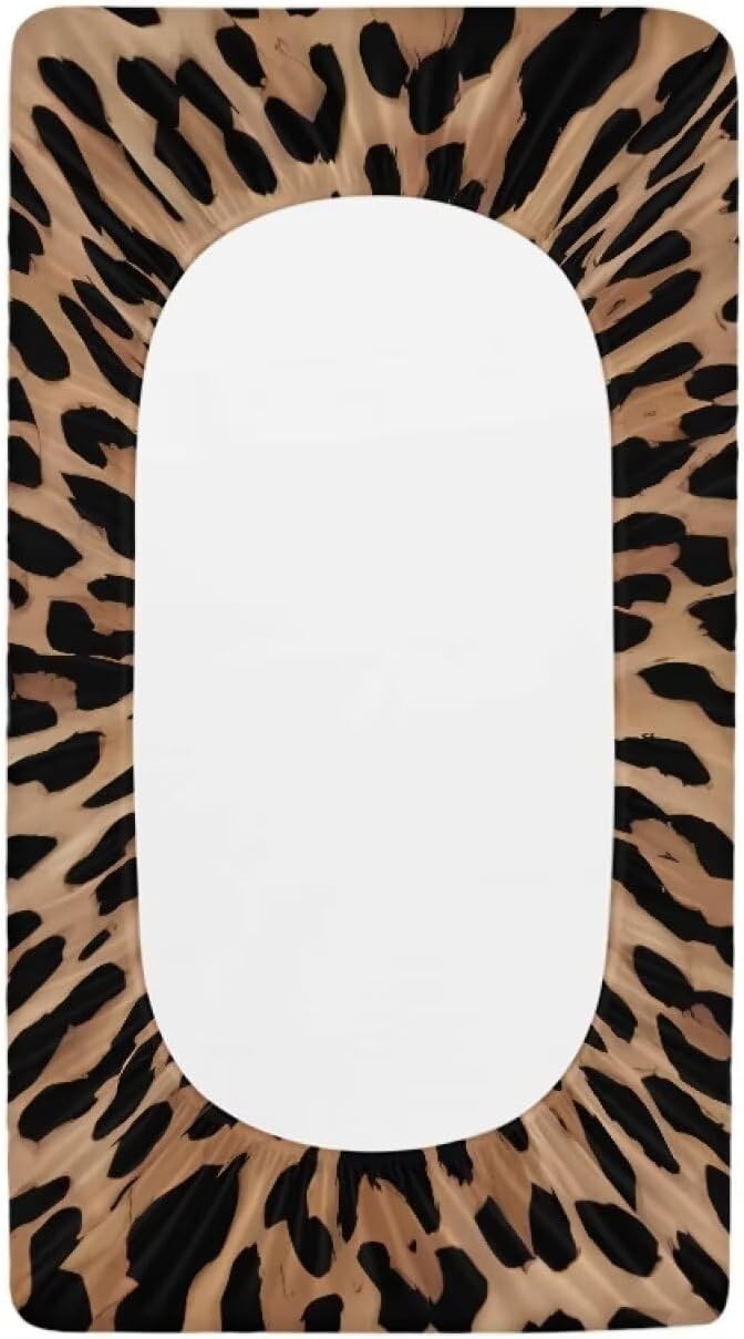 Cheetah Leopard Print Diaper Changing Pad Cover Girls Boys Cozy Soft Diaper Change Mat Cover Baby Changing Pad Liners Classic Animal Print,Brown
