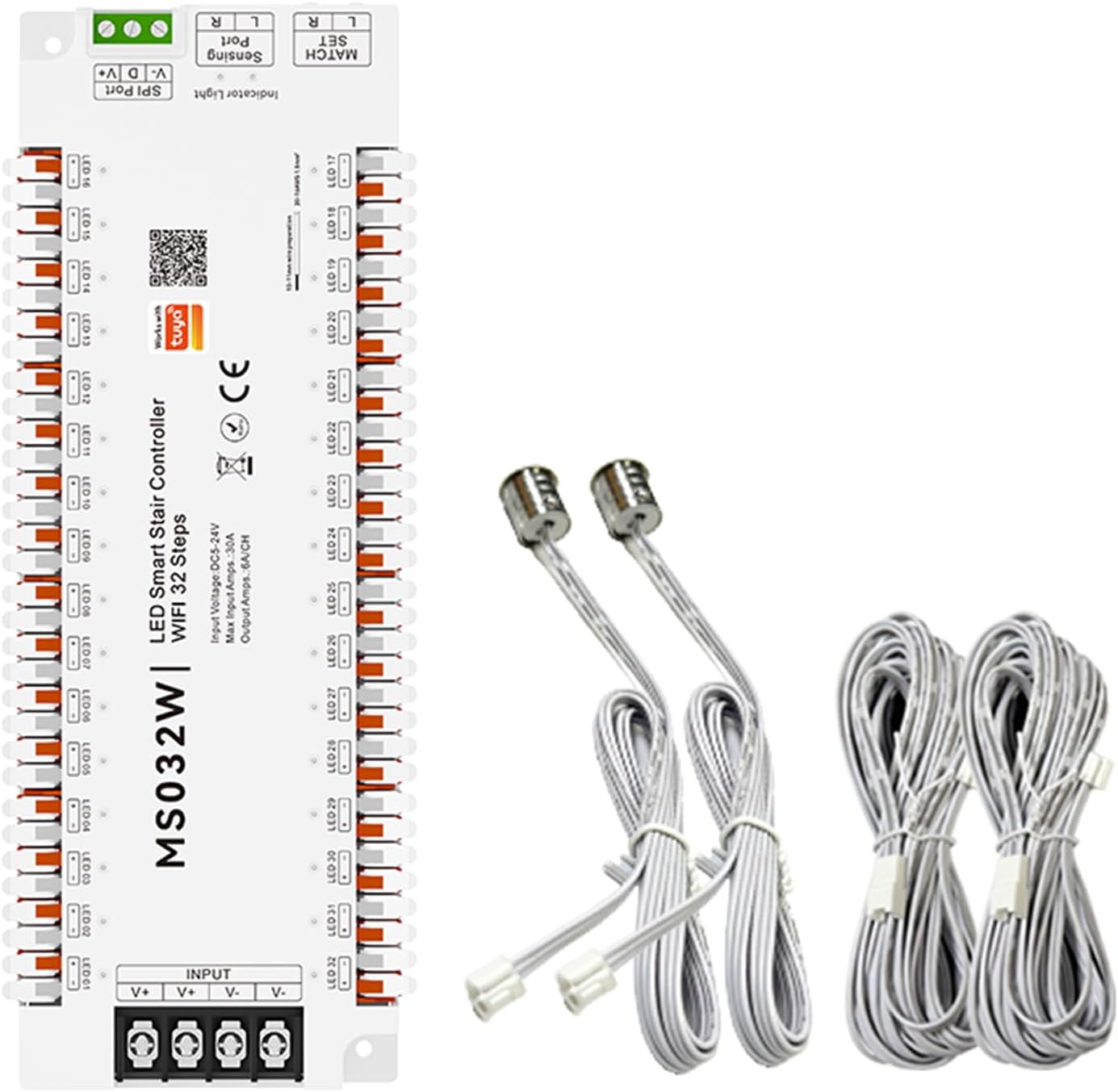 Tuya Smart APP WiFi Home Stairway Lighting Strip LED Motion Sensor Automatic Controller Kit 12V 24V 32 Channels (Wi-Fi)