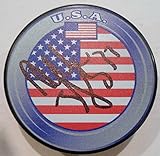 Dustin Byfuglien Signed Team USA Hockey Puck w/COA Winnipeg Jets - Autographed NHL Pucks