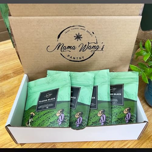 Assorted Flavored Black Iced Tea Ii, Mama Wang's Pantry, 4 Flavors-Blueberry, Peach Apricot, Black Currant, Wild Strawberry. 8 Large Iced Tea Pouches/8 Quarts/Liters #TOP1