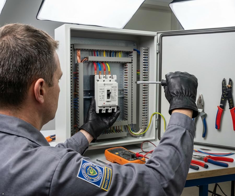 Image of NORTH HOUSE MCCB | 100 A 4 Pole | ISI Marked | 10kA | IEC 60947-2 | Fixed Type