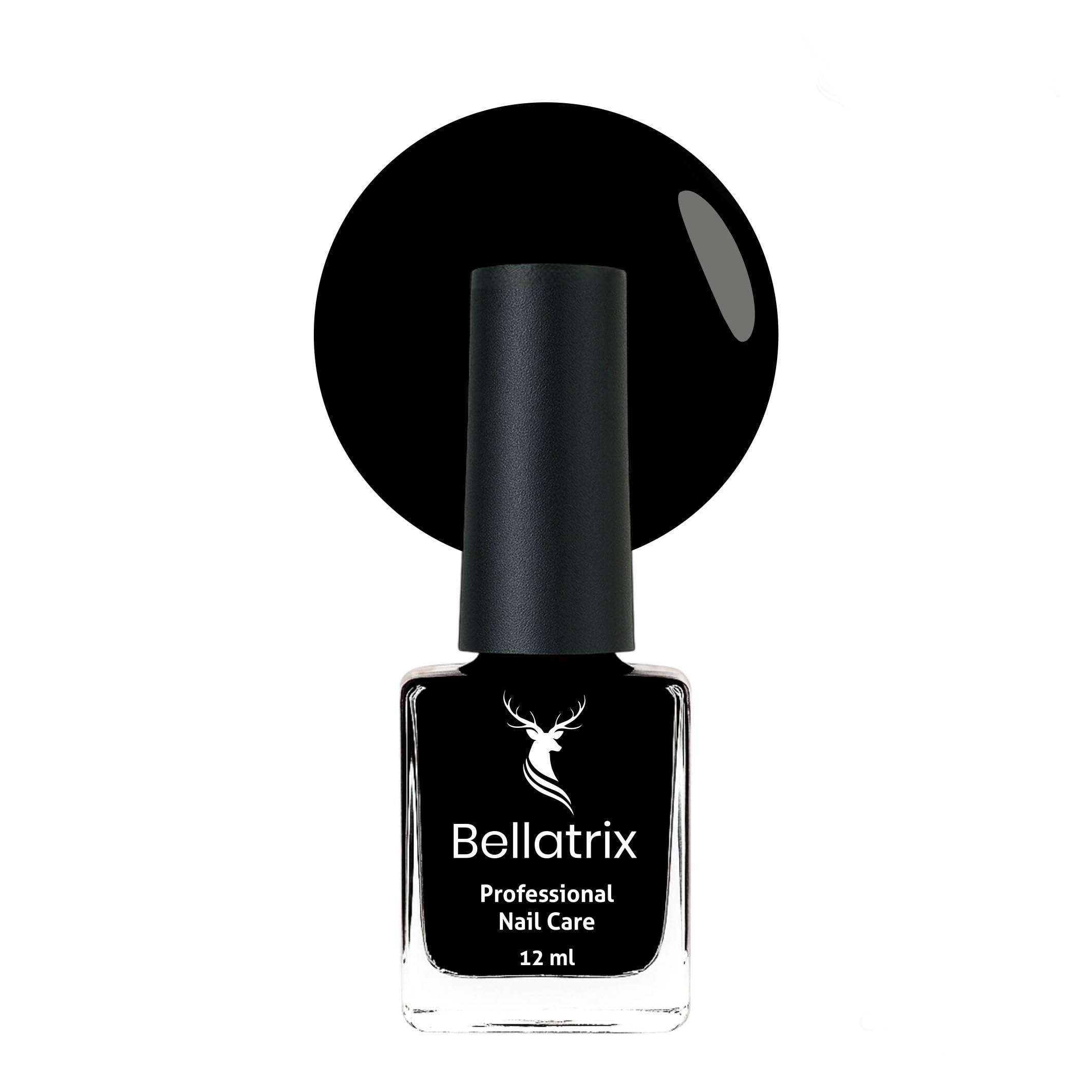 BELLATRIX COSMETICS Professional Nail Polish-11 Pure Black | Glossy Gel Finish | Quick Dry | Long Lasting | Chip Resisting | Hand Picked Awesome Shades