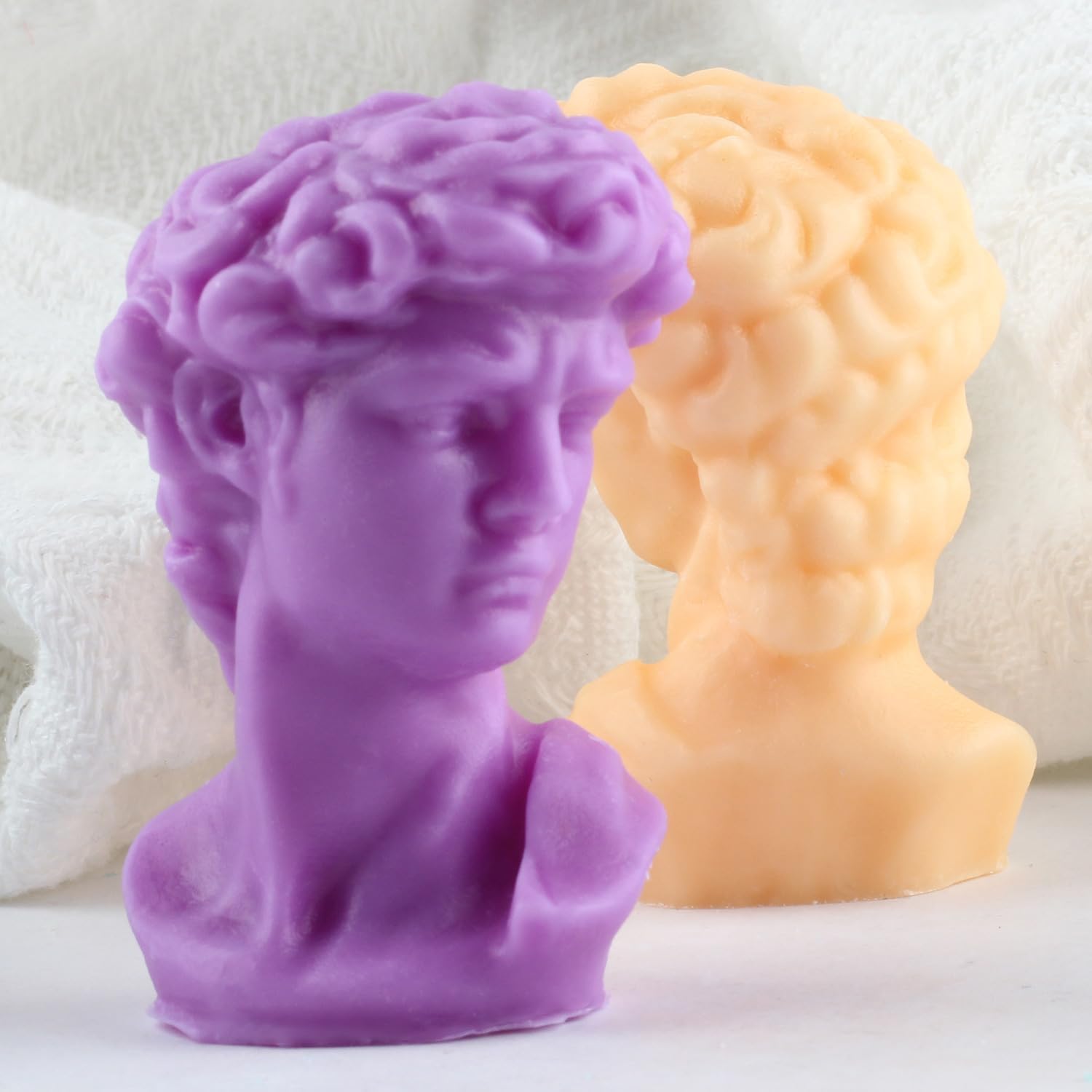 David Figure Statue Silicone Candle Mold David Head Scented Candle Molds for Candles Making Resin Casting Aromatherapy Candles Wax Polymer Clay Home Decoration