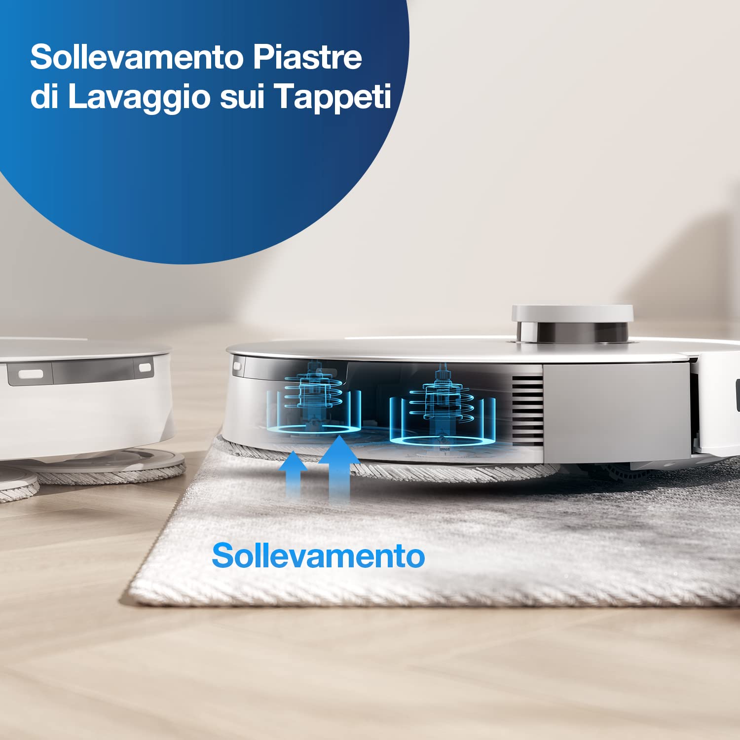 ECOVACS DEEBOT T20 OMNI Robot Aspirapolvere Lavapavimenti 6000Pa con Stazione Svuota Polvere e Pulizia Sollevamento Automatico Moci, Lavaggio Acqua Calda, Tappeti, Rilevamento ostacoli 3D, Alexa/APP