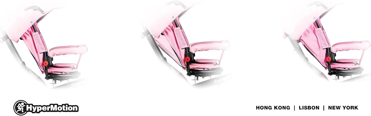 Close-up of the tricycle's inflatable wheels and adjustable footrests