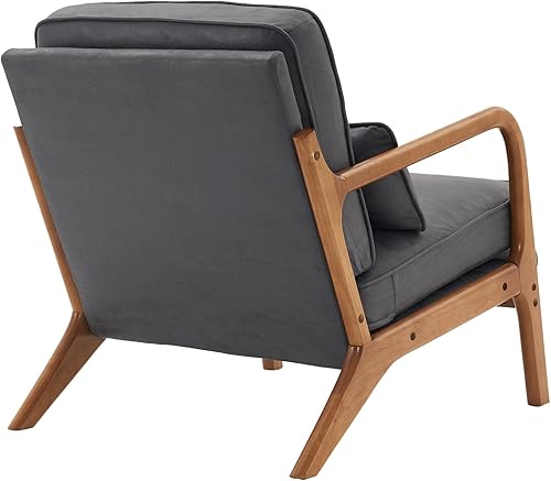 Miniatura 98 de Bonnlo Juego de 2 sillas decorativas de color beige fino, tapizadas de mediados de siglo, modernas sillas de lectura, sillas de lectura laterales,