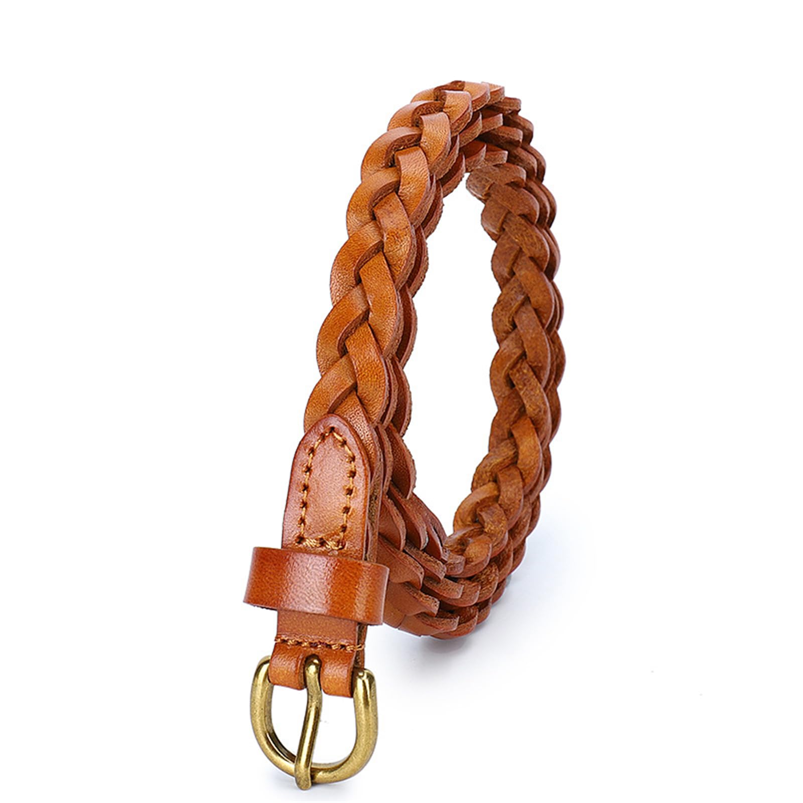 Cinturones de Mujer Cinturón Tejido Para Mujer, Informal Con Hebilla Decorativa, Fino, Moda-marrón-103cm