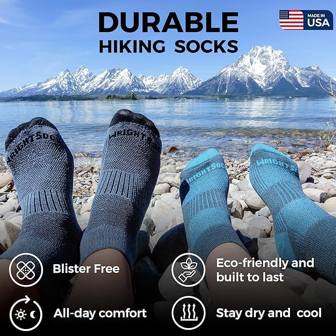 Wrightsock Merino Coolmesh II Quarter Hiking Socks for Men and Women – Eco-Friendly Anti Blister Socks - American Made - Image 3