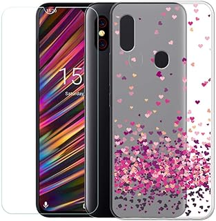 SCDMY Funda + Cristal Templado para Umidigi F1 Play, Esmerilado Carcasa Protector de Silicona Transl?cido Suave TPU Parachoques Case Funda y Cristal Templado para Umidigi F1 Play (6.3