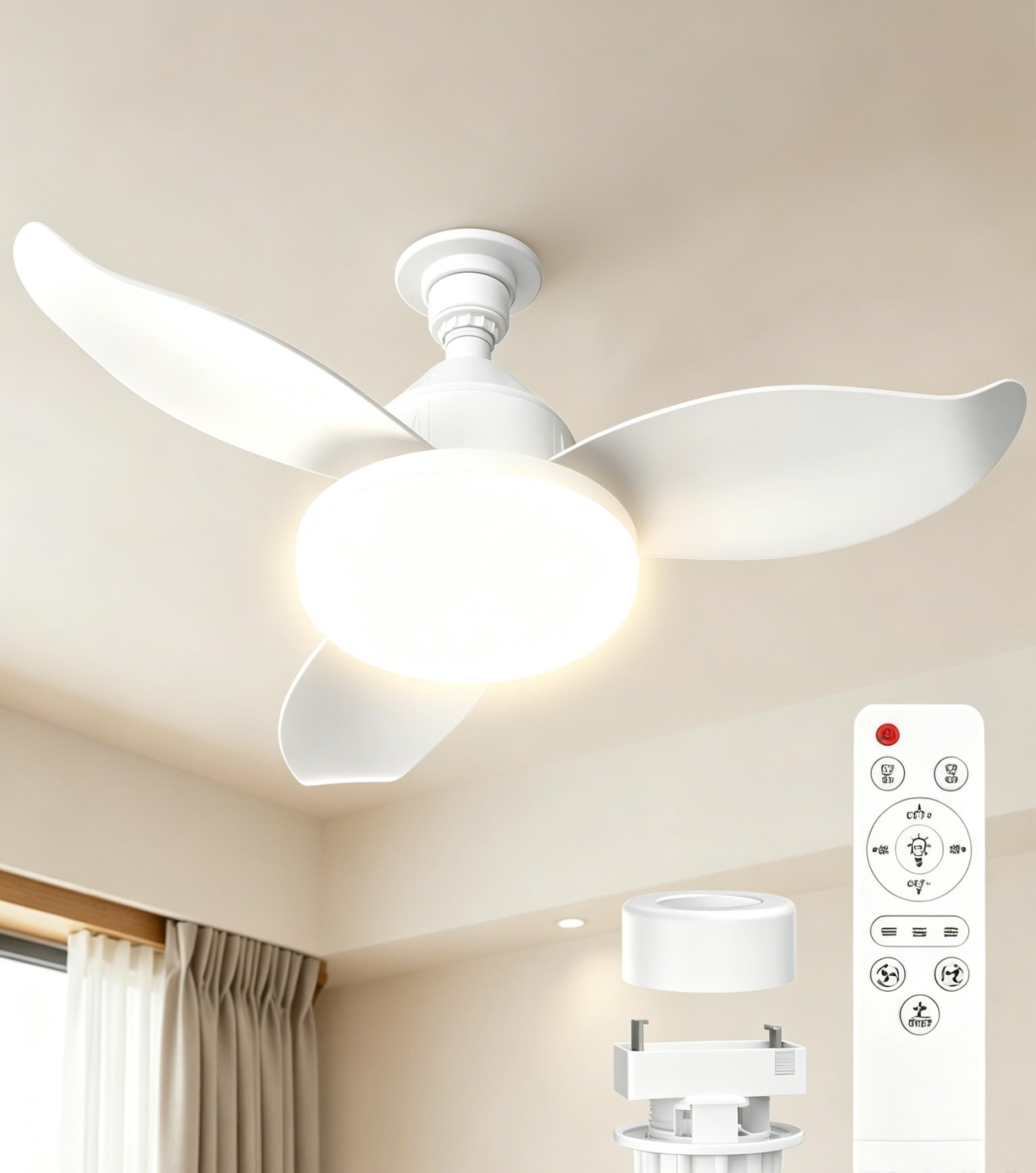 【2026業界初の花感モデル】ATOPSUN シーリングファンライト led Amazon.co.jp : 2026夏NEWデザイン シーリングファンライト 花びら型三