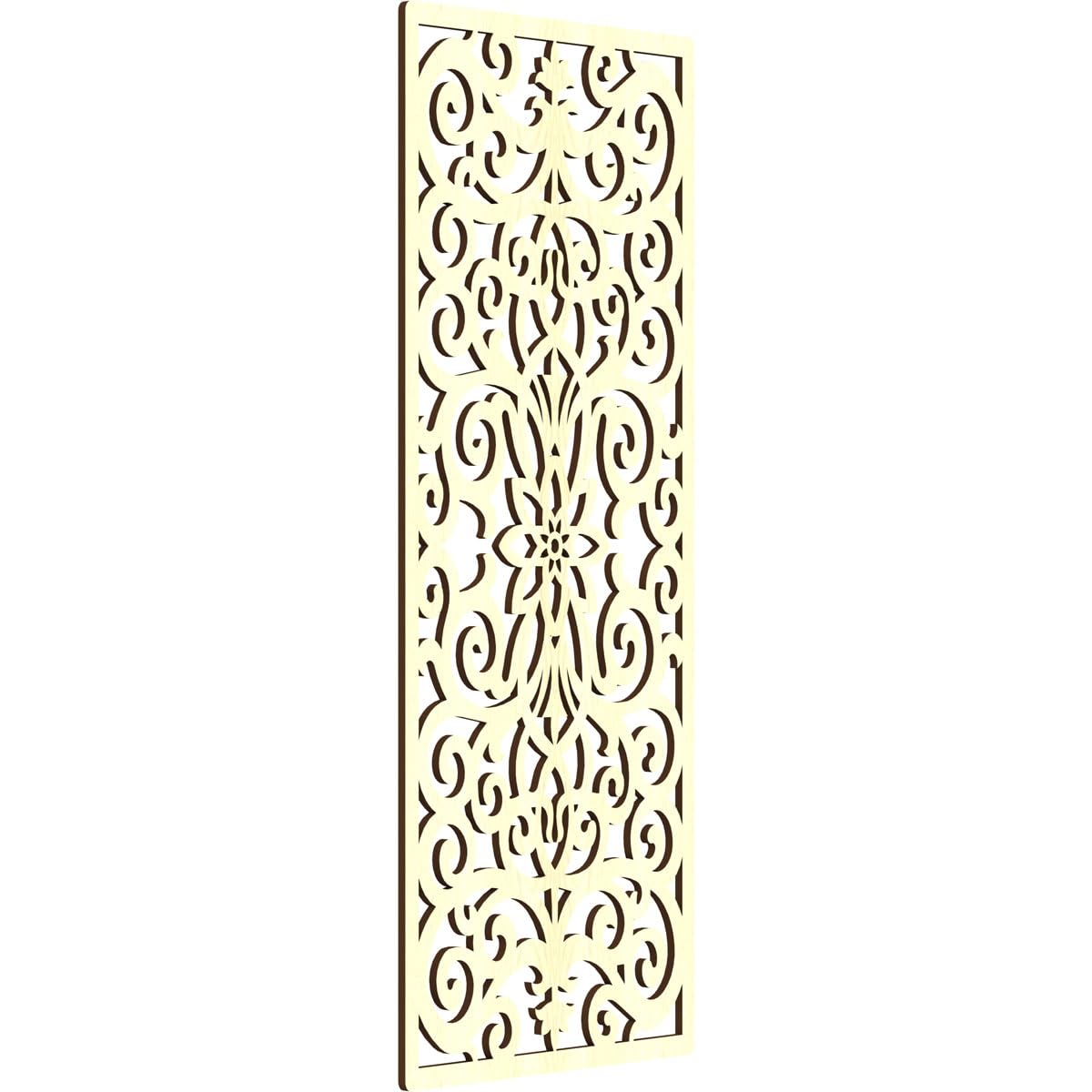Buel Decorative Pierced Fretwork Wood Wall Panels, 15 3/8"W x 39 3/8"H x 1/4"T, Alder