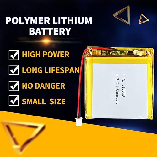 Miniatura 4 de 3.7V 5000mAh 115659 Lipo batería recargable de polímero de litio ion batería con PH2.0.000 in JST conector 1pcs
