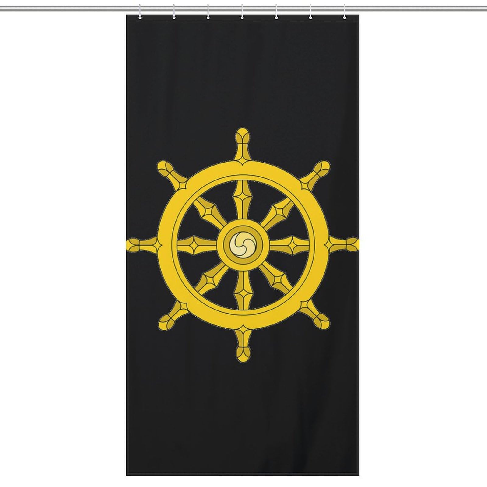 Ship Wheel Print Shower Curtain Bath Curtains for Bathroom Fabric Liner with Grommets Hooks 36x72Inch?92x183cm?