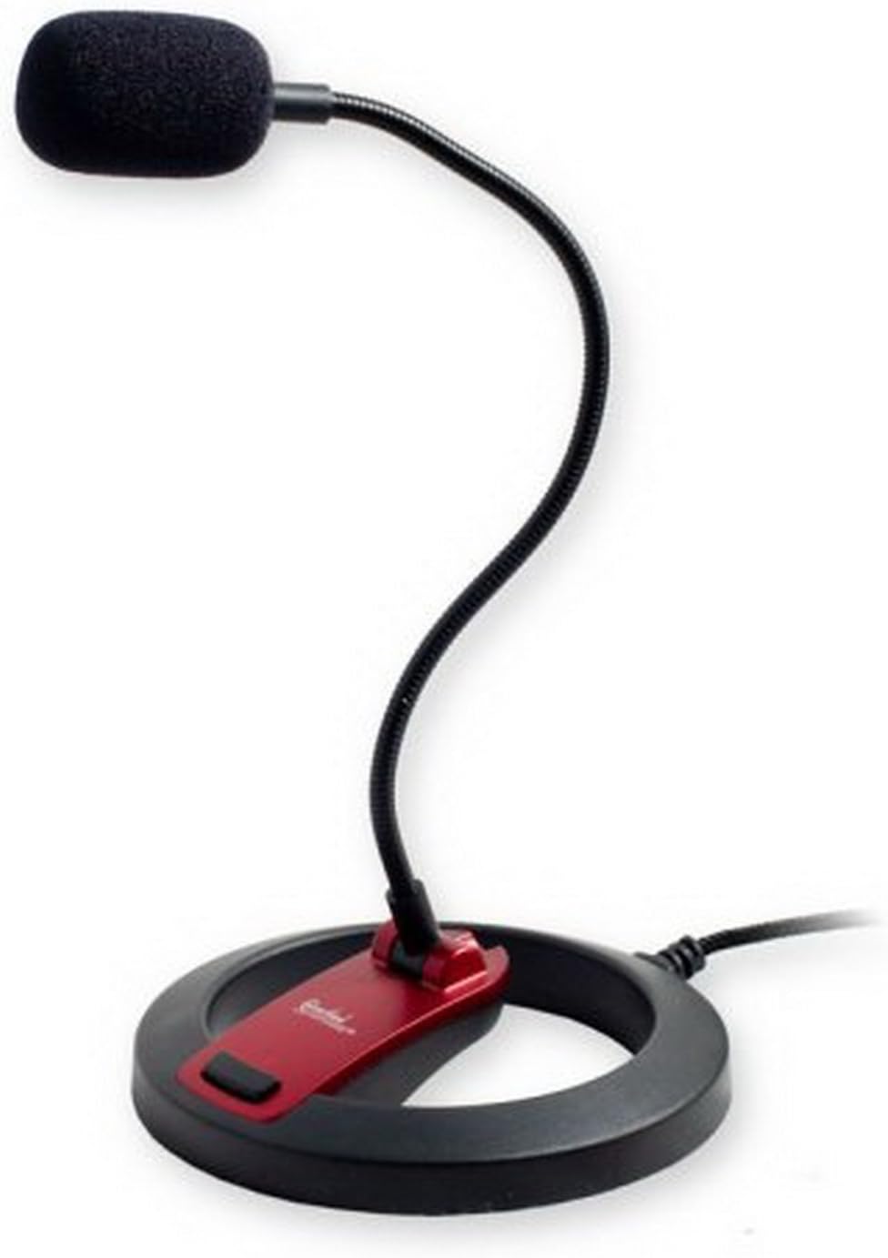 PC Goose Neck Microphone, Computer Microphone With Mute Switch and Stand, Plug And Play 3.5mm Microphone For Desktop/Laptop/iPad/Tablet