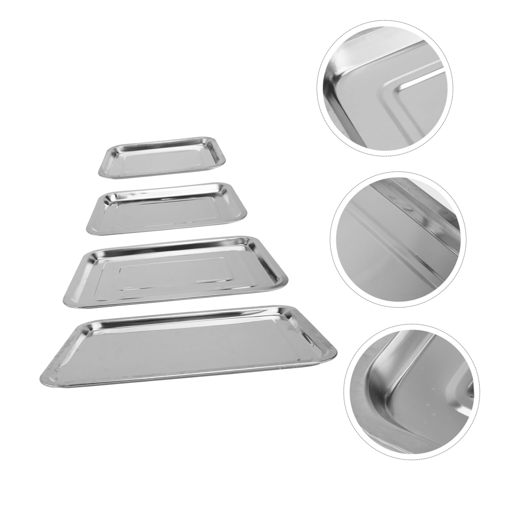 ステンレス製サービングトレー　2枚セット ステンレス製サービングトレー2枚セット