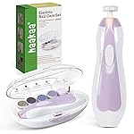 haakaa Baby Nail Trimmer Electric Baby Nail File Kit with LED Light, Baby Nail Clippers for Newborn/Infants/Adults Toenails and Fingernails, 6 Replacement Heads & Storage Case, Lavender